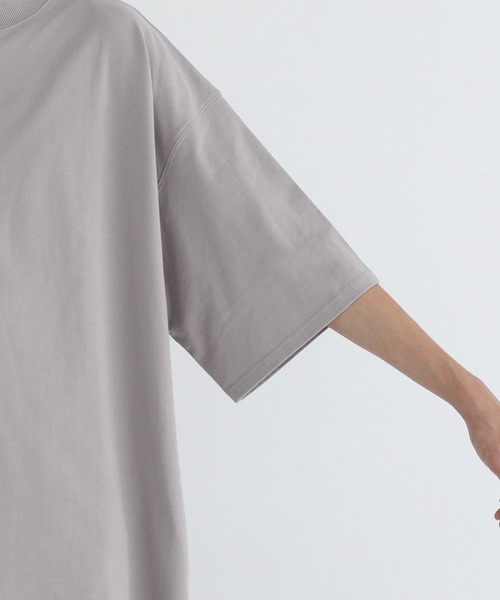 LILL(リル)の「ペールトーンサマーモックネックビッグシルエットロゴTシャツ(Tシャツ/カットソー・メンズ・ホワイト/ライトブルー/ブラック/パープル/ネイビー/グレー系/ブラウン系・S/M/L/XL/XS)」の16枚目の写真