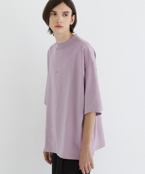 LILL(リル)の「ペールトーンサマーモックネックビッグシルエットロゴTシャツ(Tシャツ/カットソー・メンズ・ホワイト/ライトブルー/ブラック/パープル/ネイビー/グレー系/ブラウン系・S/M/L/XL/XS)」の14枚目の写真