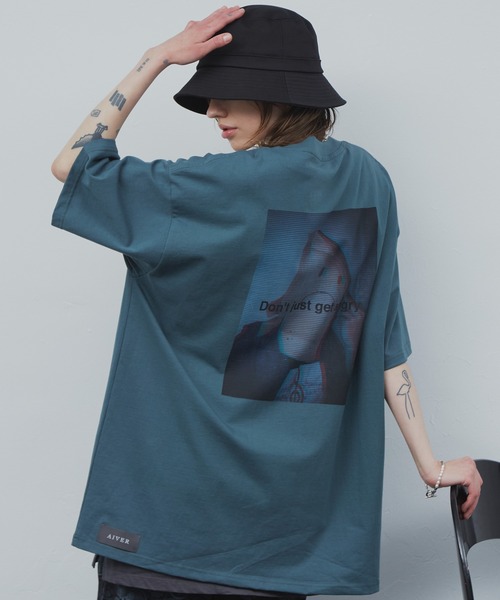 AIVER　ノイズフォトシルケットS/SビッグTEE プリントT アンブロ　ポロ AIVER（アイバー）の「AIVER ノイズフォトシルケットS/Sビッグ