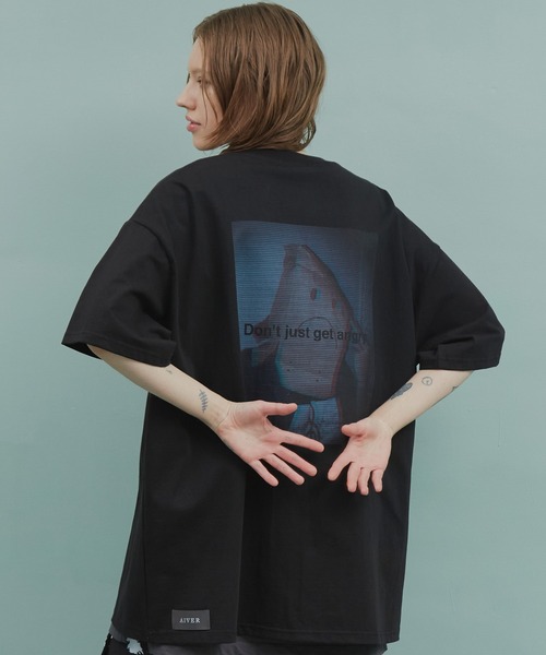 AIVER　ノイズフォトシルケットS/SビッグTEE プリントT アンブロ　ポロ AIVER（アイバー）の「AIVER ノイズフォトシルケットS/Sビッグ