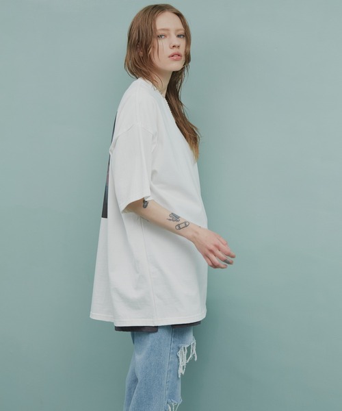 AIVER　ノイズフォトシルケットS/SビッグTEE プリントT アンブロ　ポロ AIVER（アイバー）の「AIVER ノイズフォトシルケットS/Sビッグ