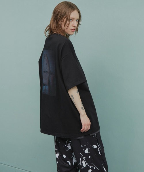 AIVER　ノイズフォトシルケットS/SビッグTEE プリントT アンブロ　ポロ AIVER ノイズフォトシルケットS/SビッグTEE プリントT アンブロ