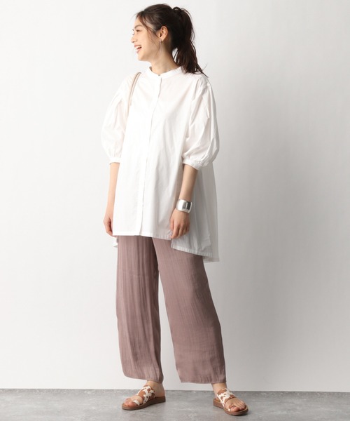 GLOBAL WORK（グローバルワーク）の「コットン／バックキリカエブラウス/939881（シャツ/ブラウス・レディース・ライトグレー/ホワイト/ダークグレー/ライトピンク・FREE）」の8枚目の写真