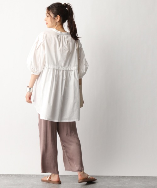 GLOBAL WORK（グローバルワーク）の「コットン／バックキリカエブラウス/939881（シャツ/ブラウス・レディース・ライトグレー/ホワイト/ダークグレー/ライトピンク・FREE）」の16枚目の写真