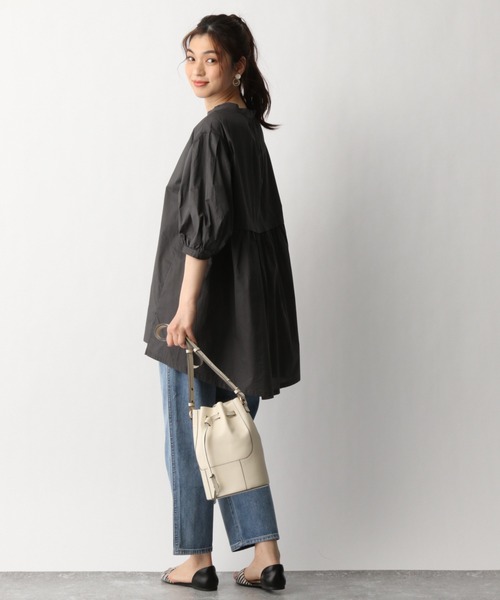 GLOBAL WORK（グローバルワーク）の「コットン／バックキリカエブラウス/939881（シャツ/ブラウス・レディース・ライトグレー/ホワイト/ダークグレー/ライトピンク・FREE）」の19枚目の写真