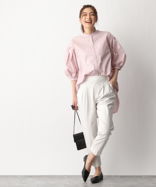 GLOBAL WORK（グローバルワーク）の「コットン／バックキリカエブラウス/939881（シャツ/ブラウス・レディース・ライトグレー/ホワイト/ダークグレー/ライトピンク・FREE）」の9枚目の写真