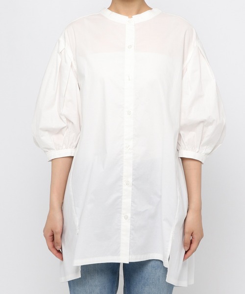 GLOBAL WORK（グローバルワーク）の「コットン／バックキリカエブラウス/939881（シャツ/ブラウス・レディース・ライトグレー/ホワイト/ダークグレー/ライトピンク・FREE）」の14枚目の写真