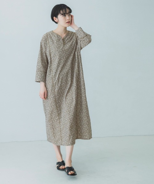 かぐれ（カグレ）の「小花柄パイピングワンピース（ワンピース・レディース・ブラック/カーキ・FREE）」の15枚目の写真