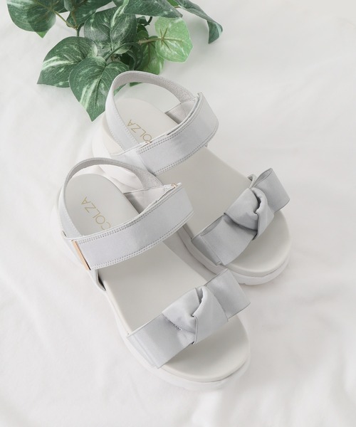 Honeys（ハニーズ）の「リボンサンダル（サンダル・レディース・ブラック/グレー/ベージュ・L/LL/M）」の3枚目の写真