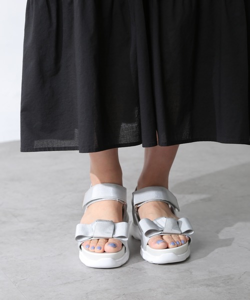 Honeys（ハニーズ）の「リボンサンダル（サンダル・レディース・ブラック/グレー/ベージュ・L/LL/M）」の7枚目の写真