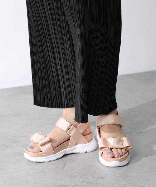 Honeys（ハニーズ）の「リボンサンダル（サンダル・レディース・ブラック/グレー/ベージュ・L/LL/M）」の5枚目の写真