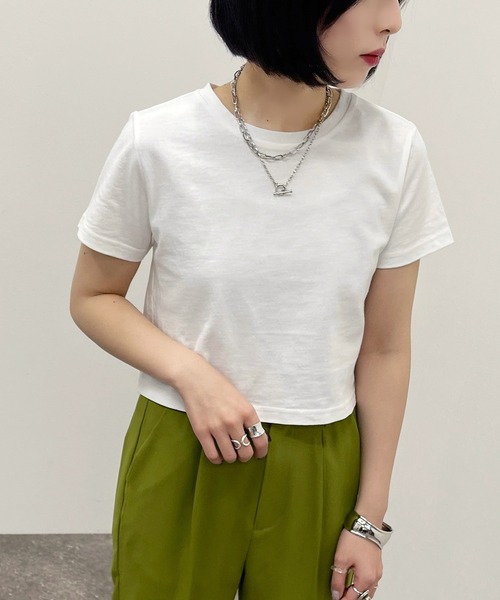 apres jour mignon(アプレジュールミニョン)の「ショートTシャツ【ZOZOTOWN限定アイテム】(Tシャツ/カットソー・レディース・ブラック/オフホワイト/ブラック系その他・フリー)」の7枚目の写真