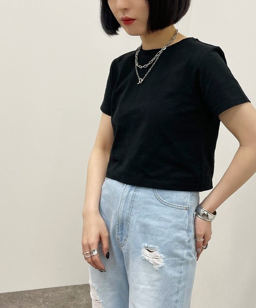 apres jour mignon(アプレジュールミニョン)の「ショートTシャツ【ZOZOTOWN限定アイテム】(Tシャツ/カットソー・レディース・ブラック/オフホワイト/ブラック系その他・フリー)」の14枚目の写真