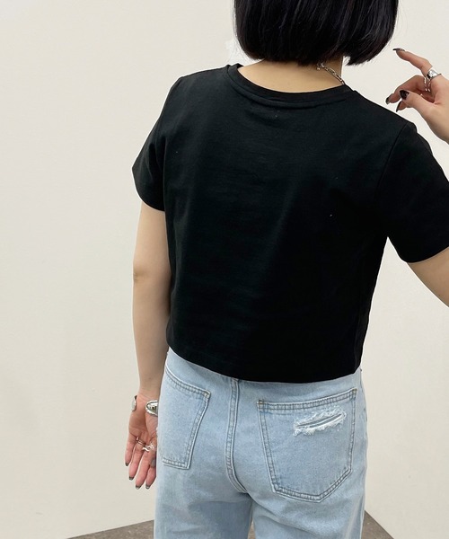 apres jour mignon(アプレジュールミニョン)の「ショートTシャツ【ZOZOTOWN限定アイテム】(Tシャツ/カットソー・レディース・ブラック/オフホワイト/ブラック系その他・フリー)」の16枚目の写真