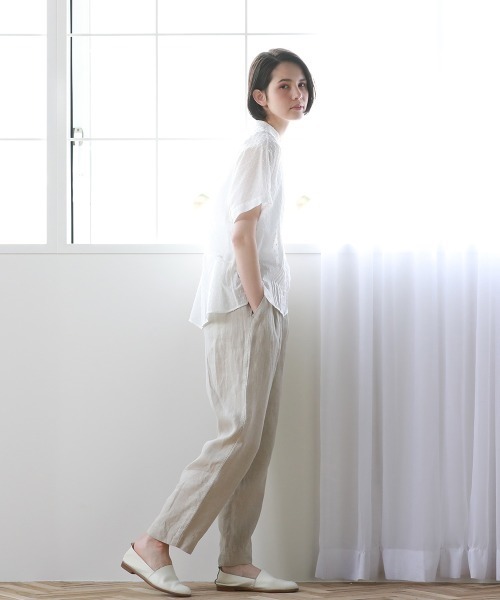 Pao de lo(パオデロ)の「先染めリネンへリンボンパンツ(その他パンツ・レディース・ブラック/ベージュ/オフホワイト・9号/7号)」の8枚目の写真