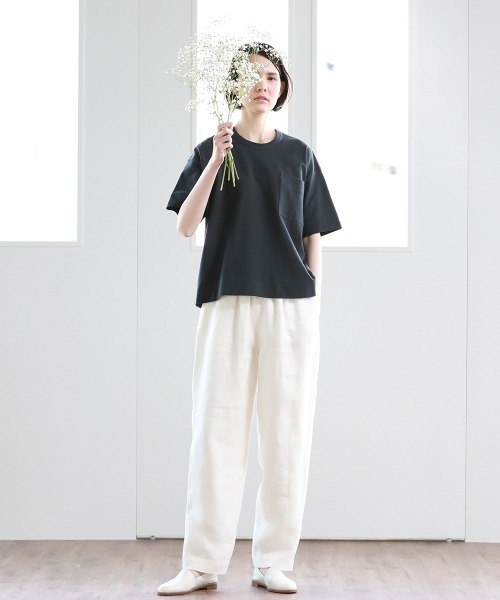 Pao de lo(パオデロ)の「先染めリネンへリンボンパンツ(その他パンツ・レディース・ブラック/ベージュ/オフホワイト・9号/7号)」の15枚目の写真