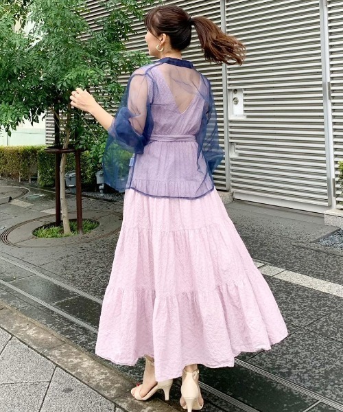 aimoha(アイモハ)の「透け感ニュアンスカラー選べる襟ブラウス(シャツ/ブラウス・レディース・ブラック系その他3/ブラック系その他4/ベージュ系その他3/ベージュ系その他4/パープル系その他3/パープル系その他4/ネイビー系3/ネイビー系4・FREE)」の6枚目の写真