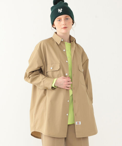 BEAMS BOY（ビームスボーイ）の「Dickies × BEAMS BOY / 別注 Detach Collar Work Shirts（シャツ/ブラウス・レディース・ネイビー/カーキ・ONE SIZE）」の3枚目の写真