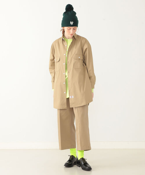 BEAMS BOY（ビームスボーイ）の「Dickies × BEAMS BOY / 別注 Detach Collar Work Shirts（シャツ/ブラウス・レディース・ネイビー/カーキ・ONE SIZE）」の4枚目の写真