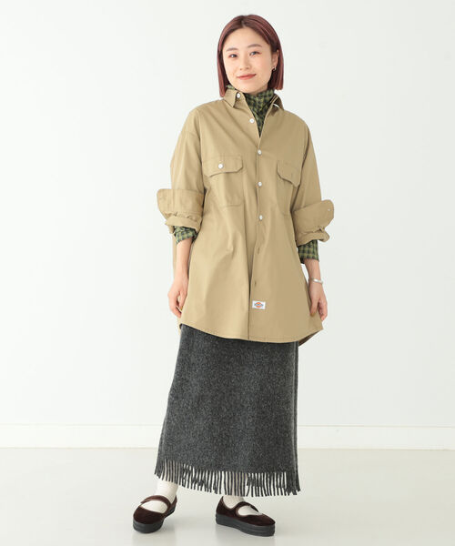 BEAMS BOY（ビームスボーイ）の「Dickies × BEAMS BOY / 別注 Detach Collar Work Shirts（シャツ/ブラウス・レディース・ネイビー/カーキ・ONE SIZE）」の7枚目の写真