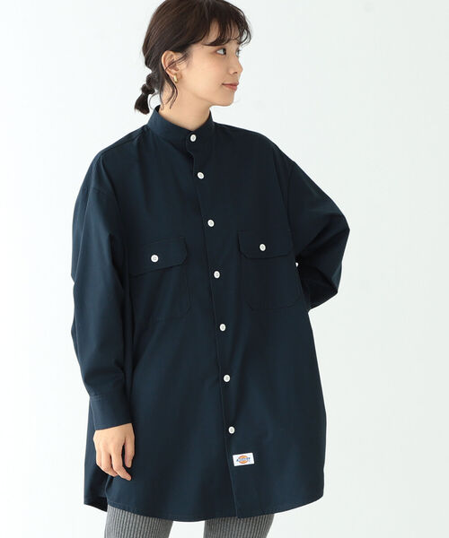 BEAMS BOY（ビームスボーイ）の「Dickies × BEAMS BOY / 別注 Detach Collar Work Shirts（シャツ/ブラウス・レディース・ネイビー/カーキ・ONE SIZE）」の8枚目の写真