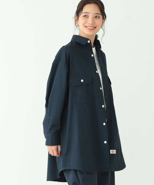 BEAMS BOY（ビームスボーイ）の「Dickies × BEAMS BOY / 別注 Detach Collar Work Shirts（シャツ/ブラウス・レディース・ネイビー/カーキ・ONE SIZE）」の12枚目の写真