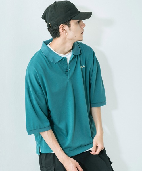 Mark Gonzales(マーク・ゴンザレス)の「Mark Gonzales/マークゴンザレス ロゴ刺繍 ビッグシルエット 半袖ラガーシャツ(ポロシャツ・メンズ・ホワイト/ブラック/ブルーグリーン/グレイッシュベージュ/ダークグリーン・M/L/XL)」の20枚目の写真