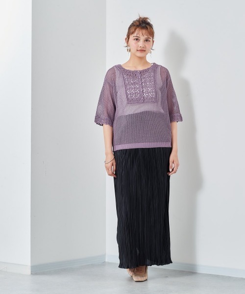 cepo（セポ）の「ランダムプリーツ　タイトスカート（スカート・レディース・ブラック/ブラウン/ブルー・M）」の8枚目の写真