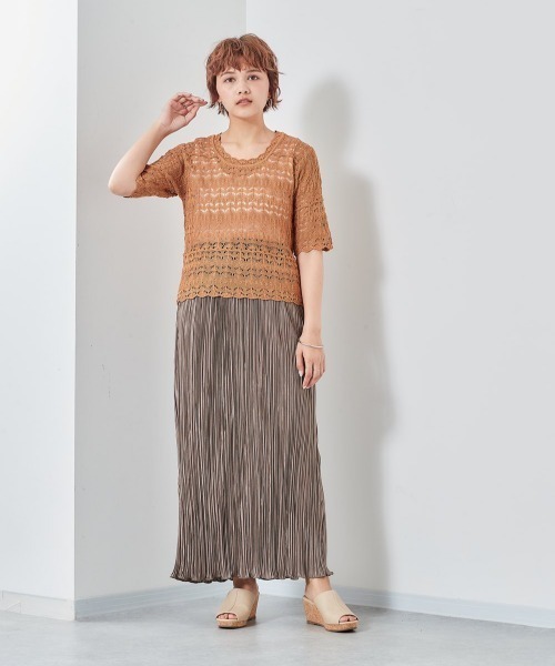 cepo（セポ）の「ランダムプリーツ　タイトスカート（スカート・レディース・ブラック/ブラウン/ブルー・M）」の13枚目の写真