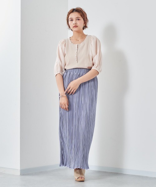 cepo（セポ）の「ランダムプリーツ　タイトスカート（スカート・レディース・ブラック/ブラウン/ブルー・M）」の18枚目の写真