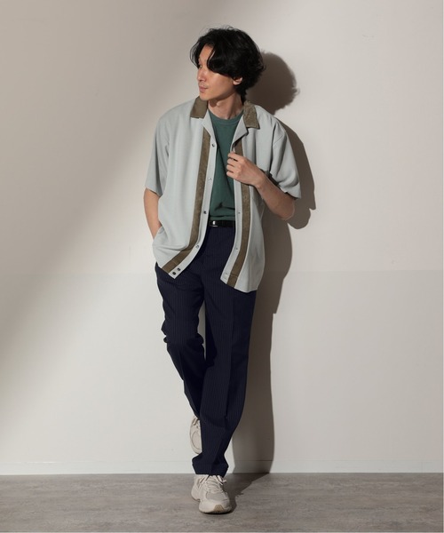 JOURNAL STANDARD relume(ジャーナルスタンダード レリューム)の「Linen like Basket Bowl シャツ(シャツ/ブラウス・メンズ・モスグリーン/ネイビー/ベージュ・LARGE/MEDIUM)」の4枚目の写真