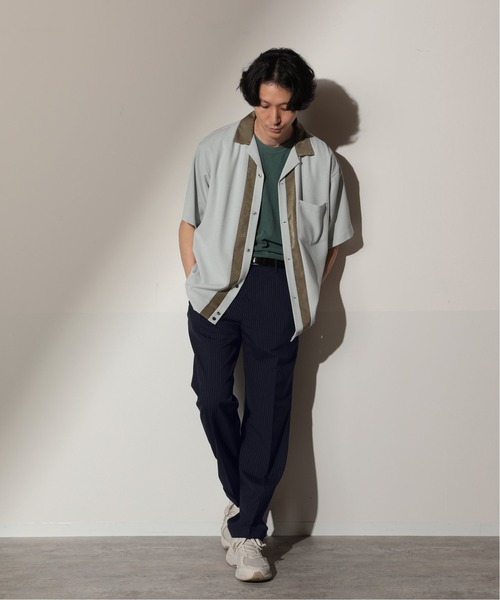 JOURNAL STANDARD relume(ジャーナルスタンダード レリューム)の「Linen like Basket Bowl シャツ(シャツ/ブラウス・メンズ・モスグリーン/ネイビー/ベージュ・LARGE/MEDIUM)」の5枚目の写真