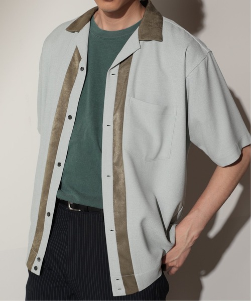 JOURNAL STANDARD relume(ジャーナルスタンダード レリューム)の「Linen like Basket Bowl シャツ(シャツ/ブラウス・メンズ・モスグリーン/ネイビー/ベージュ・LARGE/MEDIUM)」の7枚目の写真