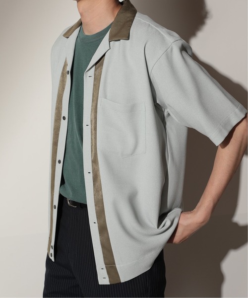 JOURNAL STANDARD relume(ジャーナルスタンダード レリューム)の「Linen like Basket Bowl シャツ(シャツ/ブラウス・メンズ・モスグリーン/ネイビー/ベージュ・LARGE/MEDIUM)」の8枚目の写真