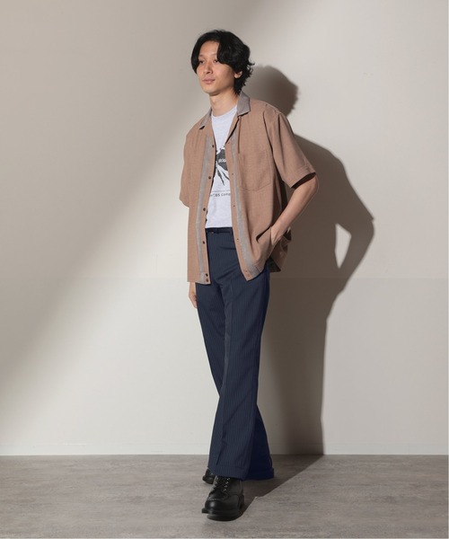 JOURNAL STANDARD relume(ジャーナルスタンダード レリューム)の「Linen like Basket Bowl シャツ(シャツ/ブラウス・メンズ・モスグリーン/ネイビー/ベージュ・LARGE/MEDIUM)」の10枚目の写真