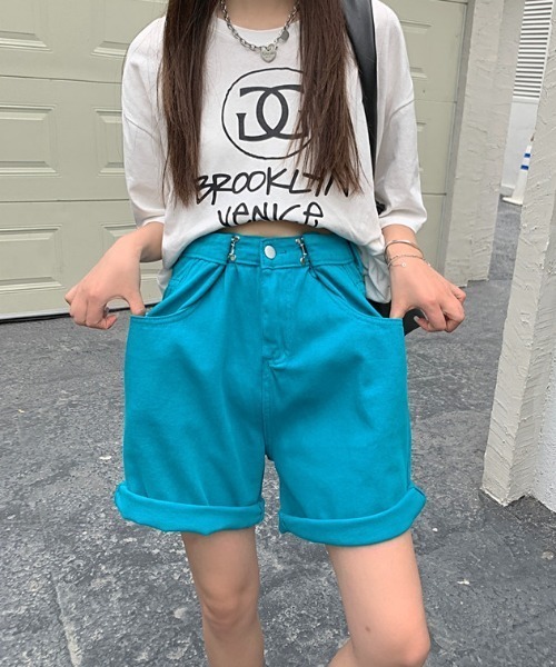 MANGROVE（マングローブ）の「カラーハイウエストデニムパンツ（デニムパンツ・レディース・ホワイト/ライトブルー/ピンク/ターコイズブルー・MEDIUM/LARGE）」の16枚目の写真