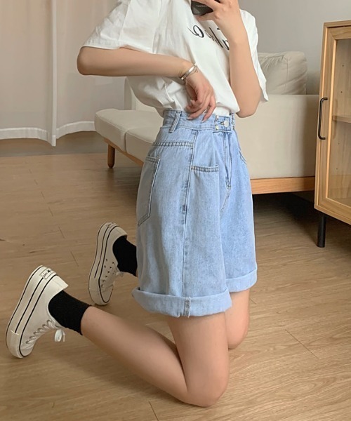 MANGROVE（マングローブ）の「カラーハイウエストデニムパンツ（デニムパンツ・レディース・ホワイト/ライトブルー/ピンク/ターコイズブルー・MEDIUM/LARGE）」の20枚目の写真