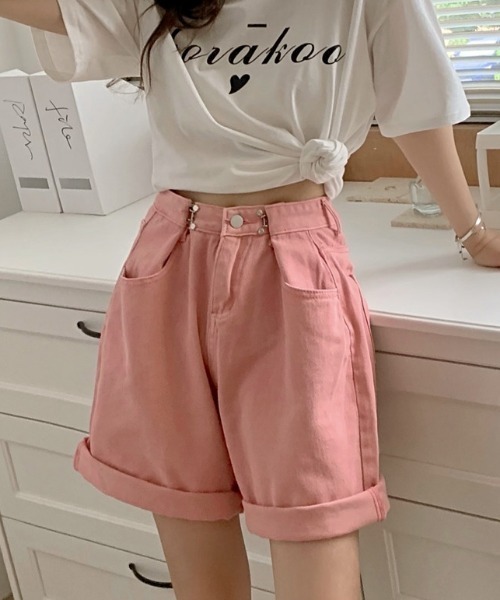 MANGROVE（マングローブ）の「カラーハイウエストデニムパンツ（デニムパンツ・レディース・ホワイト/ライトブルー/ピンク/ターコイズブルー・MEDIUM/LARGE）」の7枚目の写真