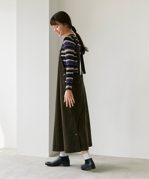 note et silence （ノートエシロンス）の「顔料染コーデュロイ ジャンパースカート（ジャンパースカート・レディース・カーキ/マスタード/グレー・FREE）」の10枚目の写真