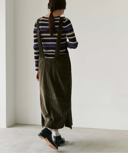 note et silence （ノートエシロンス）の「顔料染コーデュロイ ジャンパースカート（ジャンパースカート・レディース・カーキ/マスタード/グレー・FREE）」の8枚目の写真