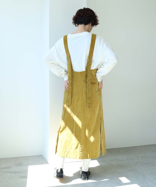 note et silence （ノートエシロンス）の「顔料染コーデュロイ ジャンパースカート（ジャンパースカート・レディース・カーキ/マスタード/グレー・FREE）」の21枚目の写真