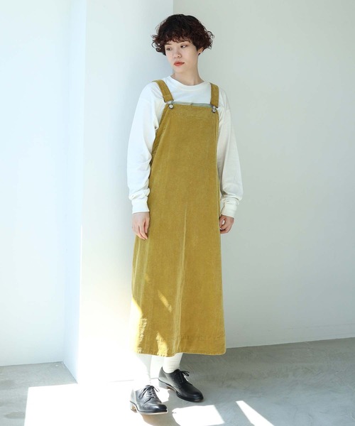 note et silence （ノートエシロンス）の「顔料染コーデュロイ ジャンパースカート（ジャンパースカート・レディース・カーキ/マスタード/グレー・FREE）」の19枚目の写真