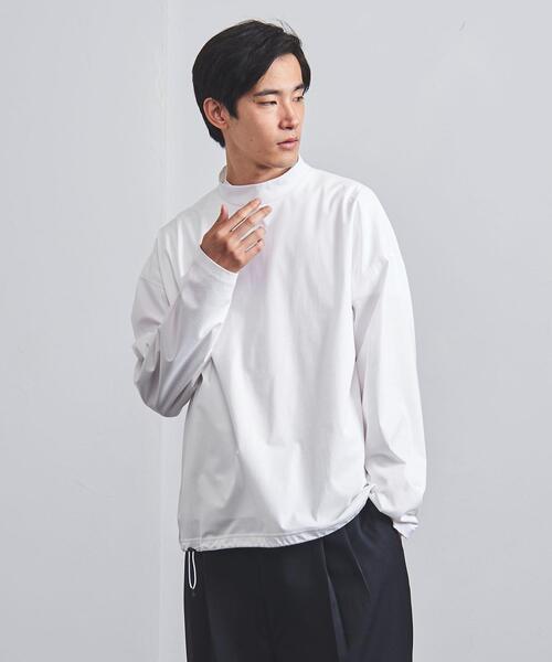 EN ROUTE（アンルート）の「＜EN ROUTE（アンルート）＞ モックネック ヘムコード ロングスリーブ Tシャツ（Tシャツ/カットソー・メンズ・ホワイト/ブラック/ネイビー・1/2/3）」の2枚目の写真