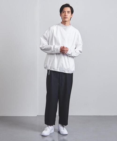 EN ROUTE（アンルート）の「＜EN ROUTE（アンルート）＞ モックネック ヘムコード ロングスリーブ Tシャツ（Tシャツ/カットソー・メンズ・ホワイト/ブラック/ネイビー・1/2/3）」の7枚目の写真