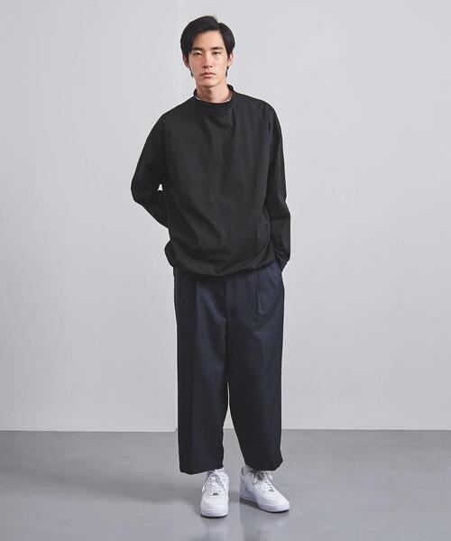 EN ROUTE（アンルート）の「＜EN ROUTE（アンルート）＞ モックネック ヘムコード ロングスリーブ Tシャツ（Tシャツ/カットソー・メンズ・ホワイト/ブラック/ネイビー・1/2/3）」の5枚目の写真