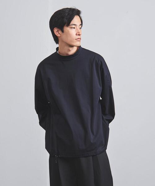 EN ROUTE（アンルート）の「＜EN ROUTE（アンルート）＞ モックネック ヘムコード ロングスリーブ Tシャツ（Tシャツ/カットソー・メンズ・ホワイト/ブラック/ネイビー・1/2/3）」の8枚目の写真