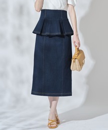 tocco closet | 配色ステッチ入りペプラムデニムスカート≪tocco closet luxe≫(スカート)