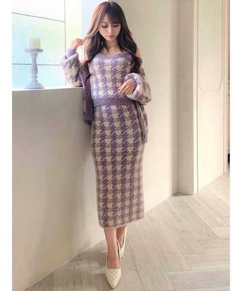 RESEXXY（リゼクシー）の「ハウンドツースコンパクトカーデ【セットアップ着用可能】（カーディガン/ボレロ・レディース・ブラック/ブルー/ラベンダー・FREE）」の12枚目の写真