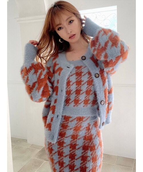 RESEXXY（リゼクシー）の「ハウンドツースコンパクトカーデ【セットアップ着用可能】（カーディガン/ボレロ・レディース・ブラック/ブルー/ラベンダー・FREE）」の6枚目の写真