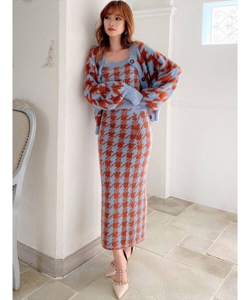 RESEXXY（リゼクシー）の「ハウンドツースコンパクトカーデ【セットアップ着用可能】（カーディガン/ボレロ・レディース・ブラック/ブルー/ラベンダー・FREE）」の7枚目の写真